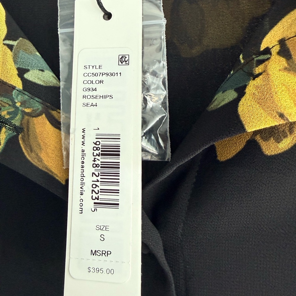 ALICE + OLIVIA Candace Floral Sheer Blouson Shirt - Picture 7 of 14